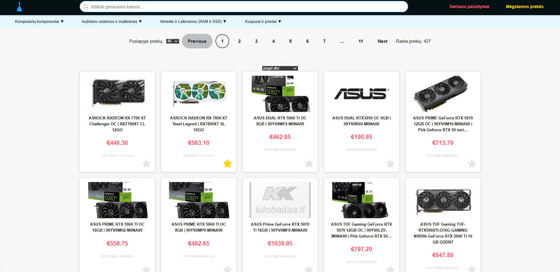 E-commerce comparison app